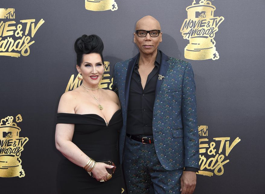 Michelle Visage, left, and RuPaul arrive at the MTV Movie and TV Awards at the Shrine Auditorium on Sunday, May 7, 2017, in Los Angeles. (Photo by Richard Shotwell/Invision/AP)