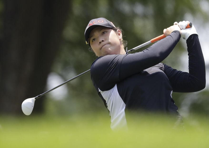 Ariya Jutanugarn of Thailand tees off on the 6th hole during the final of the Lorena Ochoa Invitational at Mexico Golf Club in Mexico City, Sunday, May 7, 2017. The invitational, the tenth of the 2017 LPGA tour, is the tour's first Match Play event since 2012. (AP Photo/Rebecca Blackwell)