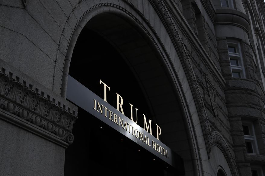 FILE - In this Dec. 21, 2016 file photo, the Trump International Hotel in Washington. (AP Photo/Alex Brandon, File)