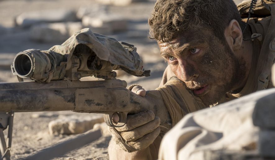 This image released by Amazon Studios and Roadside Attractions shows Aaron Taylor-Johnson in a scene from, "The Wall." (David James/Amazon Studios and Roadside Attractions via AP)