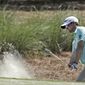 Bernd Wiesberger, of Austria, blasts from the sand trap on the 14th hole during a practice round for The Players Championship golf tournament, Wednesday, May 10, 2017, in Ponte Vedra Beach, Fla. (AP Photo/Chris O&#39;Meara)