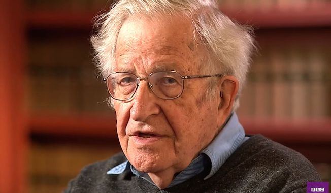 Linguist and political commentator Noam Chomsky told the BBC on May 10, 2017, that the Republican Party is the most dangerous organization &quot;in human history.&quot; (Image: BBC &quot;Newsnight&quot; screenshot)