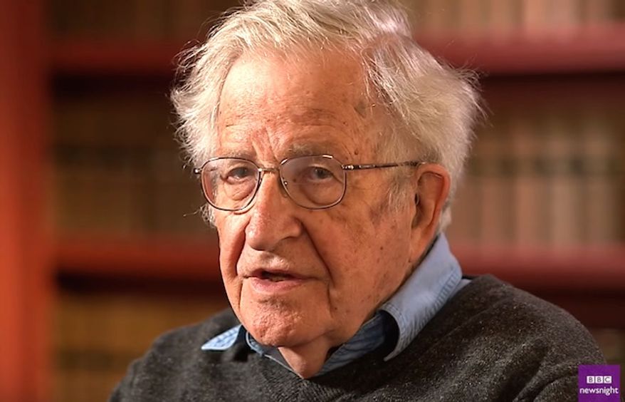 Linguist and political commentator Noam Chomsky told the BBC on May 10, 2017, that the Republican Party is the most dangerous organization &quot;in human history.&quot; (Image: BBC &quot;Newsnight&quot; screenshot)