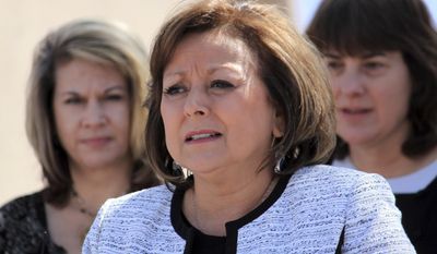 FILE - In this Thursday, April 6, 2017, file photo, New Mexico Gov. Susana Martinez talks during a bill signing ceremony in Albuquerque, N.M. The New Mexico Supreme Court has rejected a request to overturn Martinez&#39;s budget vetoes and restore funding to the Legislature and state universities. The court said, Thursday, May 11, 2017, that it is too soon to consider any possible constitutional violations related to the governor&#39;s vetoes at the request of the Legislature. Martinez has called a special session for May 24 to resolve the state&#39;s budget crisis. (AP Photo/Susan Montoya Bryan,File)