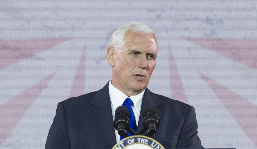 Vice President Mike Pence speaks in Washington on May 11, 2017. (Associated Press) **FILE**