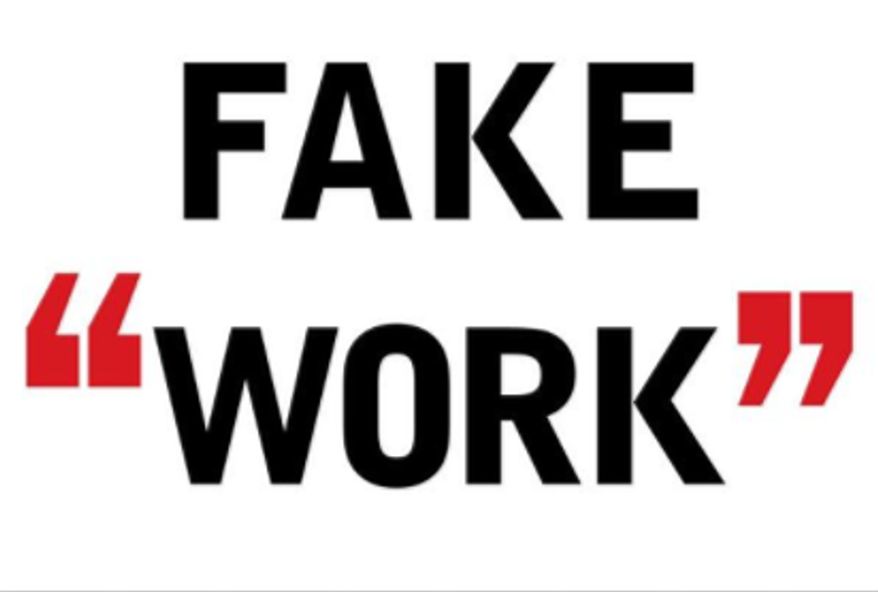 Book jacket "Fake Work: Why people are working harder than ever but accomplishing less, and how to fix the problem," by authors B.D. Peterson and G.W. Nielson