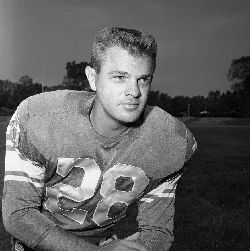 FILE - This is a June 30, 1964, file photo showing Detroit Lions football player Yale Lary. Lary, a Hall of Fame safety who helped the Detroit Lions win three NFL titles during the 1950s, has died. He was 86. The Pro Football Hall of Fame confirmed his death, citing information from the nine-time Pro Bowler&#39;s family. The Lions say Lary died Friday, May 12, 2017, at his home in Fort Worth, Texas. (AP Photo/File)