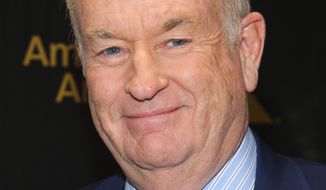 File- This photo taken April 6, 2016, shows Bill O&#39;Reilly attending The Hollywood Reporter&#39;s &amp;quot;35 Most Powerful People in Media&amp;quot; celebration at the Four Seasons Restaurant in New York.  During an interview Friday, May 12, 2017,  with Glenn Beck, O’Reilly complained of a liberal “hit job” that did him in. (Photo by Andy Kropa/Invision/AP, File)