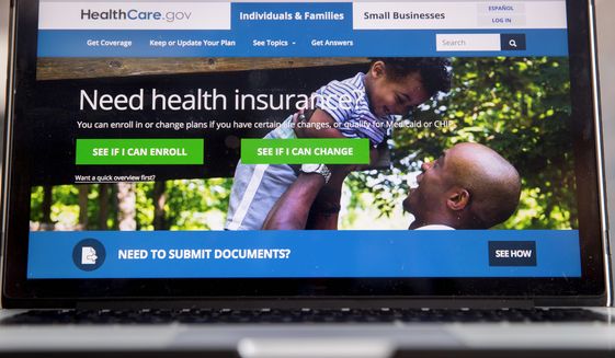 In this Feb. 9, 2017, file photo, the HealthCare.gov website, where people can buy health insurance, is displayed on a laptop screen in Washington. Health insurance tax credits, mandates, taxation of employer coverage, essential benefits. Mind-numbing health care jargon is flying around again as Republicans move to repeal and replace the Obama-era Affordable Care Act. Its time to start paying attention. (AP Photo/Andrew Harnik, File)