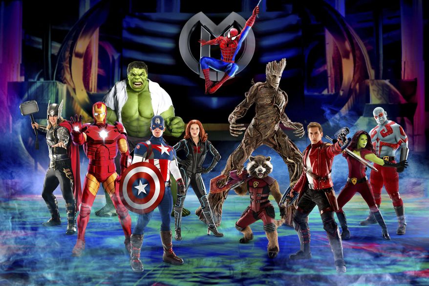 This undated image provided by Marvel and Feld Entertainment shows the Marvel comic book superheroes. Fans of the Marvel comic superheroes can see their favorite superheroes in one place in a new live show debuting this summer and touring the U.S. and Canada through 2019. (Marvel and Feld Entertainment via AP)