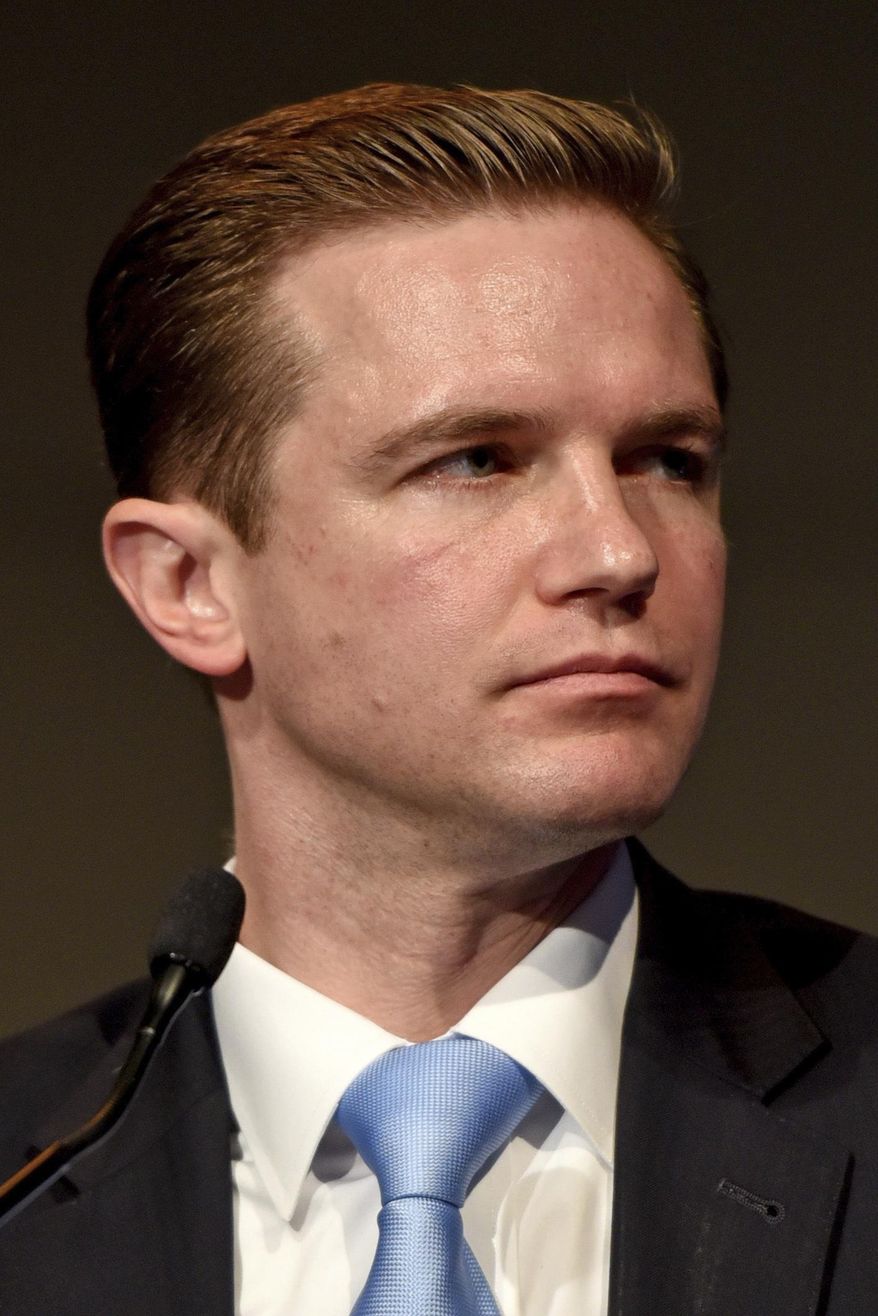 In this April 26, 2017 photo shown is Democrat candidate for Philadelphia District Attorney Jack O'Neill appearing in a debate sponsored by WHYY and the NAACP in Philadelphia. The typically sedate race for Philadelphia District Attorney has become an intriguing contest this year as eight newcomers vie for a job that helps shape city policy on sanctuary cities, police use of force and prison reform. They hope to succeed Democrat Seth Williams, who goes on trial next month in a federal bribery case. (Tom Gralish/The Philadelphia Inquirer via AP)