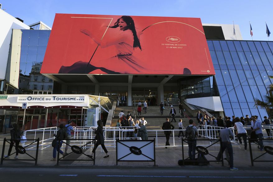 A view of the Palais De Festival prior to the start of the 70th international film festival, Cannes, southern France, Monday, May 15, 2017. The festival runs from May 17 until May 29. (Photo by Arthur Mola/Invision/AP)