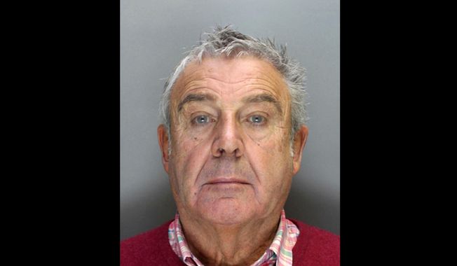 This undated handout released by the City of London Police shows retired TV producer David Harris. A retired television producer has been convicted on Thursday, May 18, 2017 of trying to hire hit men to kill his partner, after a jury rejected his claim that he was merely conducting research for a thriller. Prosecutors say David Harris offered three men large sums of money to kill his partner, Hazel Allinson, a former scriptwriter. Both worked on long-running British TV police series "The Bill." (City of London Police via AP)