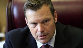 Kansas Secretary of State Kris Kobach, who is leading the voting integrity commission with Vice President Mike Pence, set off a firestorm of criticism last week by requesting voter information from all 50 states — including names, dates of birth, addresses, voting and registration history and partial Social Security numbers. (Associated Press/File)