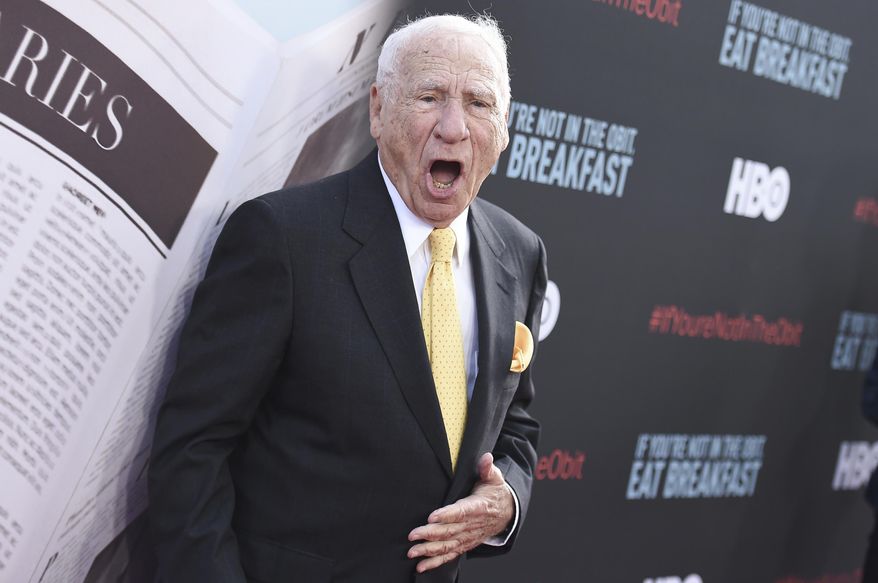 Mel Brooks attends the LA Premiere of "If You're Not In The Obit, Eat Breakfast" at the Samuel Goldwyn Theater on Wednesday, May 17, 2017, in Beverly Hills, Calif. (Photo by Richard Shotwell/Invision/AP) ** FILE **