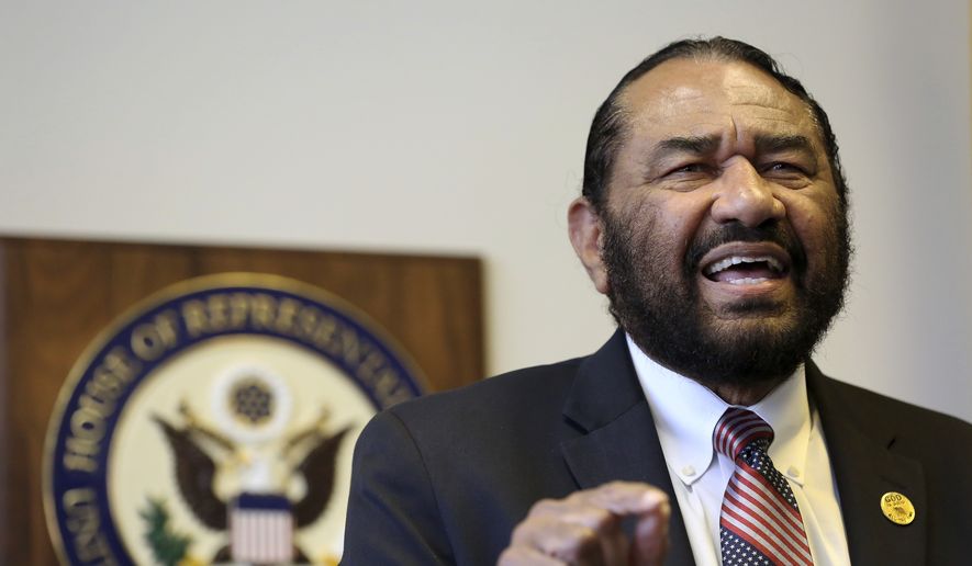 Rep. Al Green, Texas Democrat, called for the impeachment of President Trump last week while visiting his congressional district office in Houston. (Associated Press)