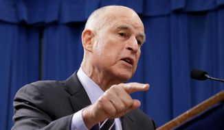 California Gov. Jerry Brown called opponents of instate gas price increases &quot;freeloaders,&quot; which has been pounced on by the state GOP. (Associated Press)