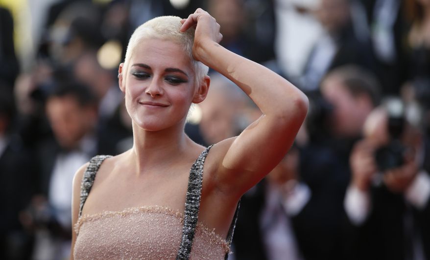 Actress Kristen Stewart poses for photographers upon arrival at the screening of the film 120 Beats Per Minute at the 70th international film festival, Cannes, southern France, Saturday, May 20, 2017. (AP Photo/Alastair Grant)