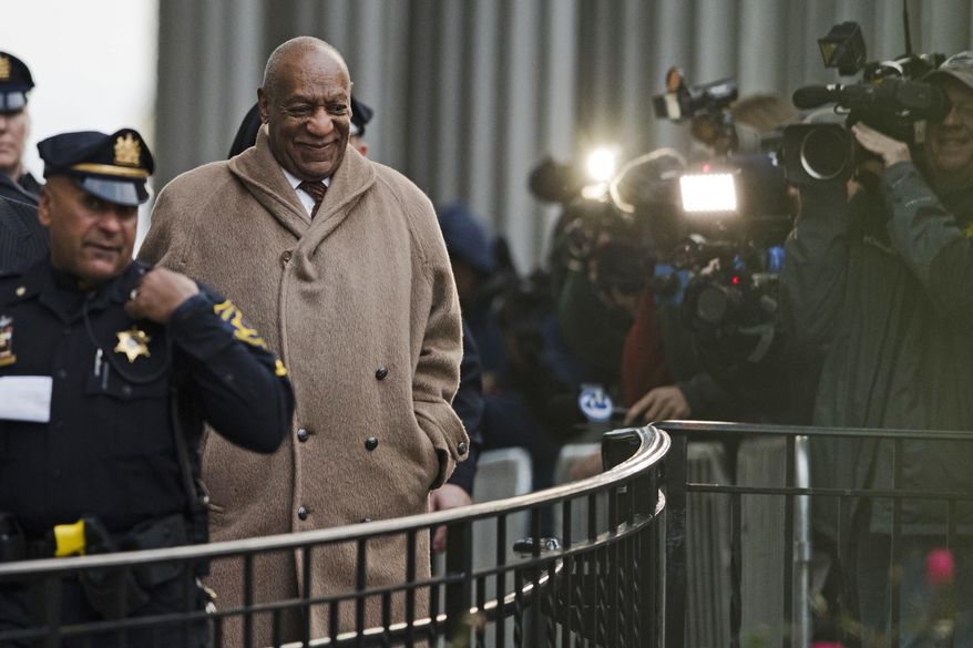 FILE – In this Dec. 13, 2016, file photo, Bill Cosby departs after a pretrial hearing in his sexual assault case at the Montgomery County Courthouse in Norristown, Pa. A crucial phase of Cosby's sex assault trial starts Monday, May 22, 2017, when lawyers gather in Pittsburgh to pick the jury that will decide if the actor drugged and molested Andrea Constand, a Temple University women's basketball team manager, at his home near Philadelphia in 2004. (AP Photo/Matt Rourke, File)