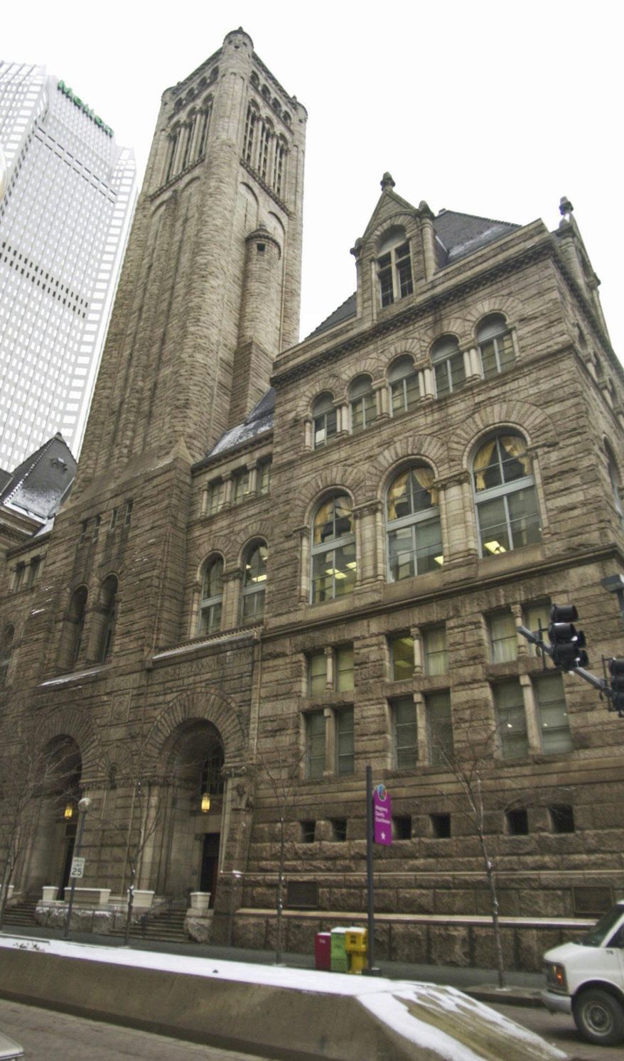 FILE – This Feb. 7, 2003, file photo shows the Allegheny County Courthouse in Pittsburgh. A crucial phase of entertainer Bill Cosby's sex assault trial starts Monday, May 22, 2017, when lawyers gather in Pittsburgh to pick the jury that will decide if the actor drugged and molested Andrea Constand, a Temple University women's basketball team manager, at his home near Philadelphia in 2004. (AP Photo/Keith Srakocic, File)
