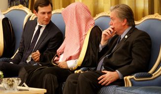 White House senior adviser Jared Kushner (left) is traveling with his father-in-law, President Trump, to the Middle East, providing evidence that Mr. Trump increasingly relies on Mr. Kushner, and leading to increased speculation as to how he may figure into Mr. Trump&#x27;s attempts to broker a Middle East peace process in the near-future. (Associated Press)