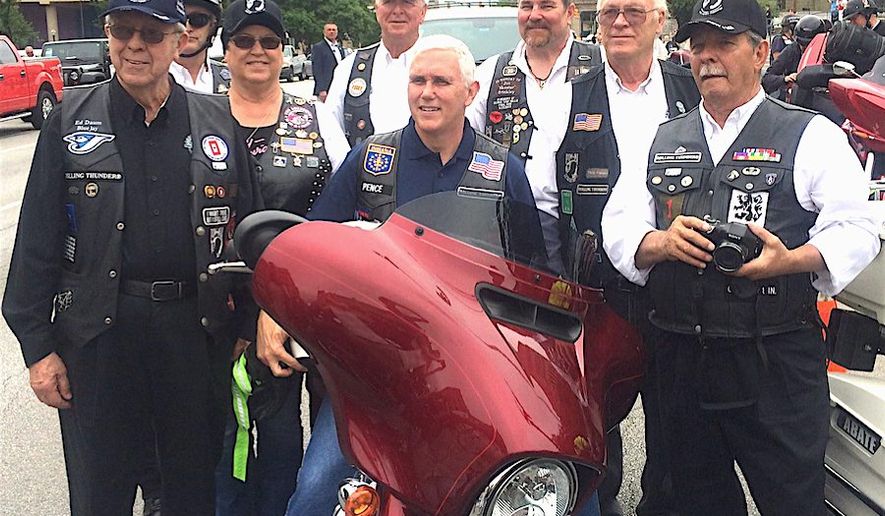 Vice President Mike Pence has long supported Rolling Thunder, Inc.  Last May, as Indiana&#39;s governor, Mr. Pence joined with chapter members of Indiana&#39;s Rolling Thunder and tweeted, &quot;Honored to lead the first leg of Rolling Thunder&#39;s &#39;Ride for Freedom&#39; from Indy to DC in support of our POWs &amp; MIAs.&quot;