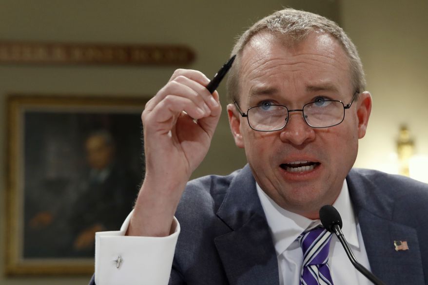Budget Director Mick Mulvaney testifies on Capitol Hill in Washington, Wednesday, May 24, 2017, before the House Budget Committee hearing on President Donald Trump's fiscal 2018 federal budget. (AP Photo/Jacquelyn Martin)
