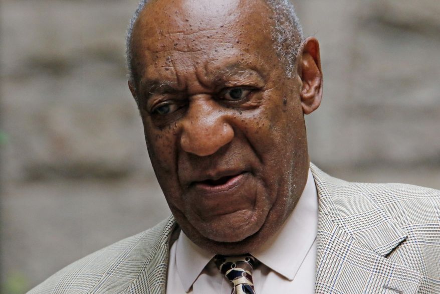 Bill Cosby, right, leaves after attending the second day of jury selection in his sexual assault case at the Allegheny County Courthouse, Tuesday, May 23, 2017, in Pittsburgh. The case is set for trial June 5 in suburban Philadelphia. (AP Photo/Gene J. Puskar)