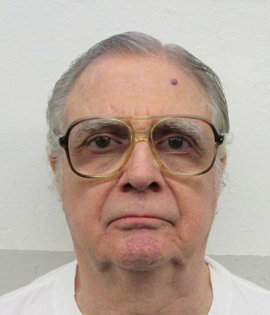 This undated photo released by the Alabama Department of Corrections shows death row inmate Tommy Arthur, who was convicted in the 1982 murder of Troy Wicker. Arthur, nicknamed the Houdini of death row after having seventh executions postponed is facing an eighth date with the death chamber on Thursday, May 25, 2017, and a diminishing chance of winning another reprieve. (Alabama Department of Corrections via AP)