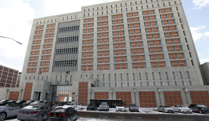 FILE- In the Jan 8, 2017 file photo, the Metropolitan Detention Center in the Brooklyn borough of New York is shown. Three male federal prison guards have been arrested on charges they sexually abused female prisoners at the facility. (AP Photo/Kathy Willens, File)