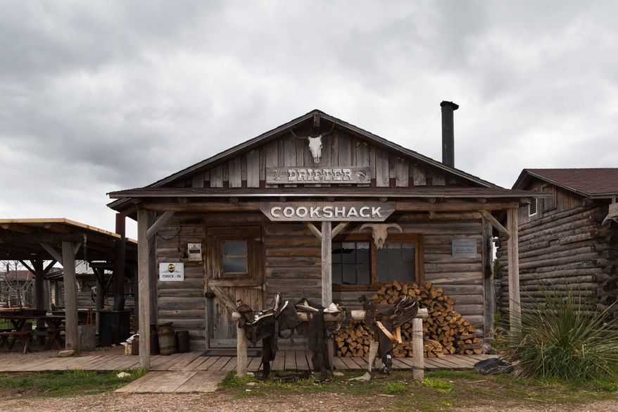 The Drifter Cookshack is shown at the High Plains Homestead Monday ,May 1, 2017, in Crawford, Neb. The High Plains Homestead is a bed-and-breakfast, a guest ranch, a restaurant and much more. It's an oasis in the middle of the northwest corner of the state where people can disconnect and enjoy nature. (Ryan Soderlin/Omaha World-Herald via AP)