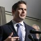 In this Dec. 13, 2016, file photo, Rep. Seth Moulton, D-Mass., speaks during an event in Beverly, Mass. Mr. Moulton has expressed concerns about the Biden administration&#39;s apparent lack of planning for how to move Afghan interpreters to safety in the United States with the forthcoming withdrawal of U.S. forces from the country. “There’s probably nothing that makes me more concerned about this plan than the fact that there is no clear person in charge at this point,” he said. (AP Photo/Steven Senne, File)  **FILE**
