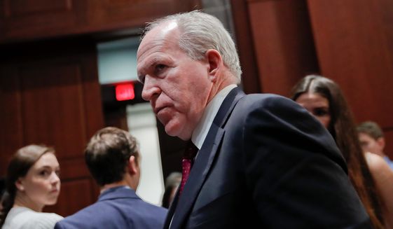 Former CIA Director John O. Brennan testified before the House Intelligence Committee Russia Investigation Task Force. (Associated Press)