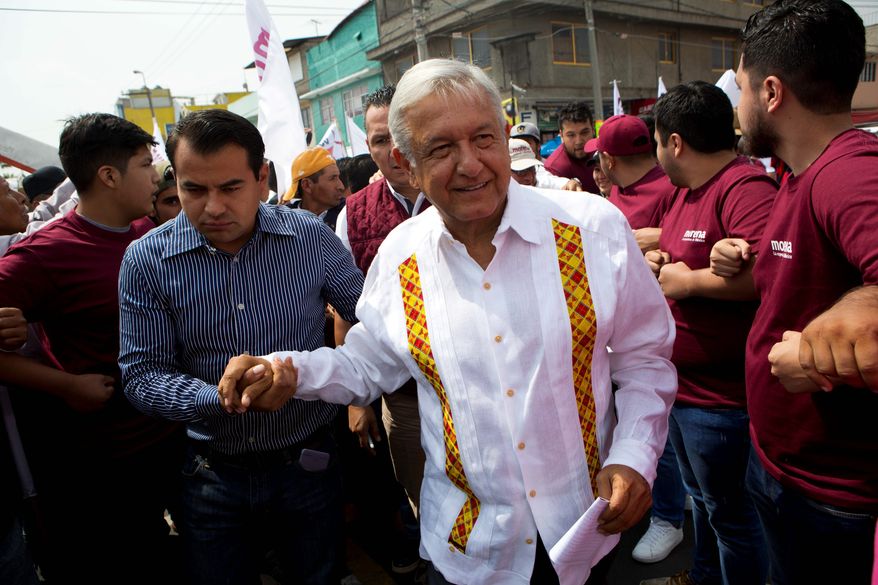 Leftist Mexican politician Andres Manuel Lopez Obrador, a critic of President Trump, is running for office in the State of Mexico. (Associated Press)