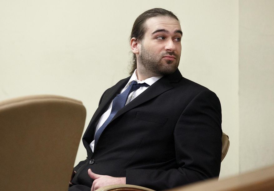 David "D.J." Creato Jr. looks back towards his parent after Judge John Kelley announced that the jury was unable reach a verdict after five days of deliberations in his murder trial Wednesday, May 31, 2017, at the Camden County Courthouse in Camden, N.J. Judge Kelley declared a mistrial one day after the jury first told him they couldn't agree on a verdict against Creato accused of killing his 3-year-old son. ( Jessica Griffin/The Philadelphia Inquirer via AP, Pool)