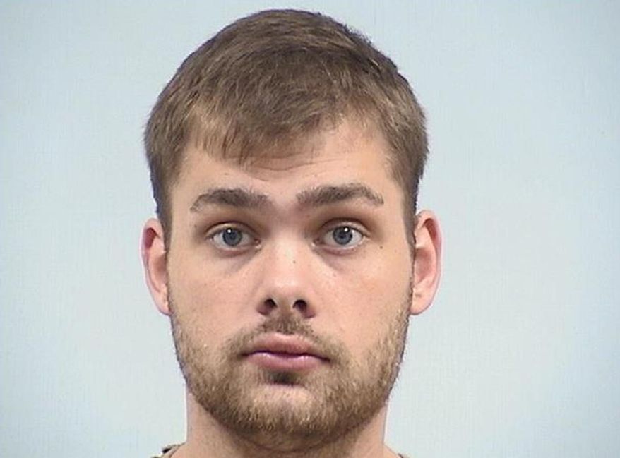 This photo provided by the Elkhart County Sheriff's Department shows Cody Garman. The 22-year-old Garman was charged with murder in the slaying of a former northern Indiana city councilman. He told detectives he met the victim after responding to an online advertisement for casual encounters, court documents say. (Elkhart County Sheriff's Department via AP)
