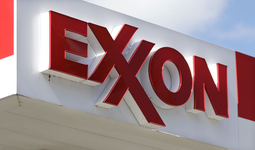 An Exxon service station sign in Nashville, Tenn., is seen here on April 25, 2017. (Associated Press) **FILE**