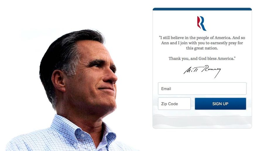 Could Mitt Romney be on the comeback trail? This presidential campaign site is still active, and he&#x27;s making plenty of appearances. (MittRomney.com)