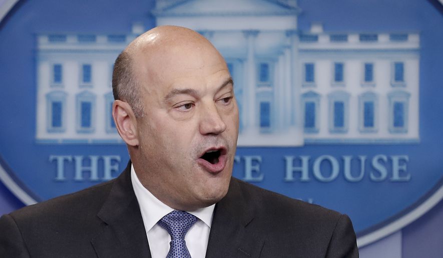 National Economic Director Gary Cohn speaks in the briefing room of the White House, in Washington, Wednesday, April 26, 2017. President Donald Trump is proposing dramatically reducing the taxes paid by corporations big and small in an overhaul his administration says will spur economic growth and bring jobs and prosperity to the middle class. (AP Photo/Carolyn Kaster)