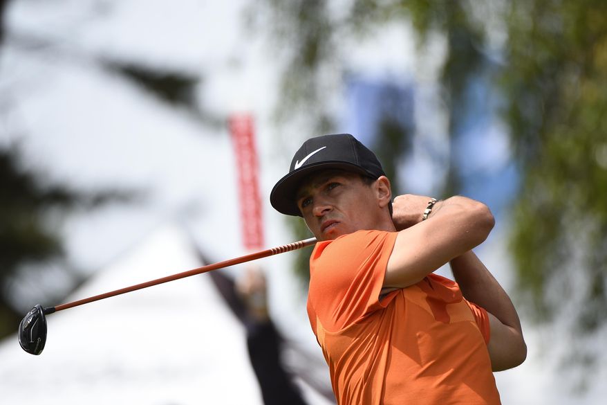 Denmark&#39;s Thorbjorn Olesen tees off on hole one during the third day of Nordea masters at Barseback Golf Club, Sweden Saturday June 3, 2017 (Emil Langvad /TT via AP)
