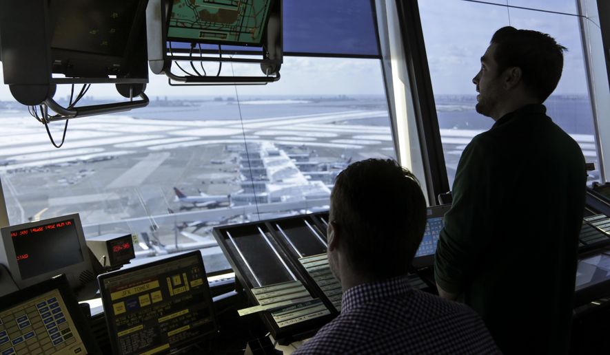 President Trump is looking to shift responsibility for the air traffic control system from the government to a private, nonprofit corporation run by airlines and other aviation interests. (Associated Press)