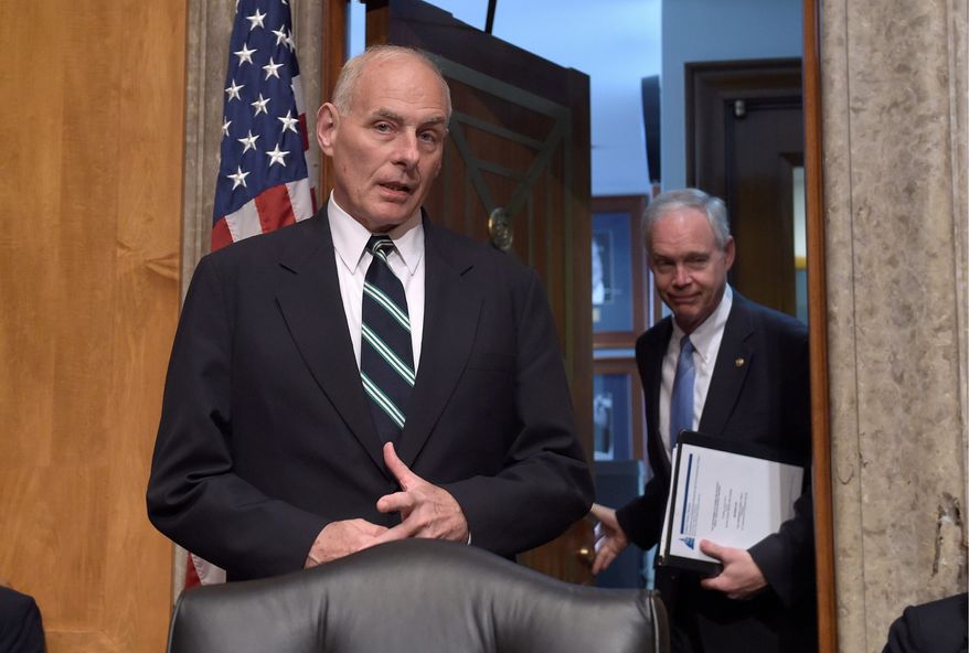 Homeland Security Secretary John F. Kelly dismissed accusations that President Trump's executive order discriminates against a religion, saying he was relying on lists drawn up by Congress and the Obama administration to single out six countries. (Associated Press)