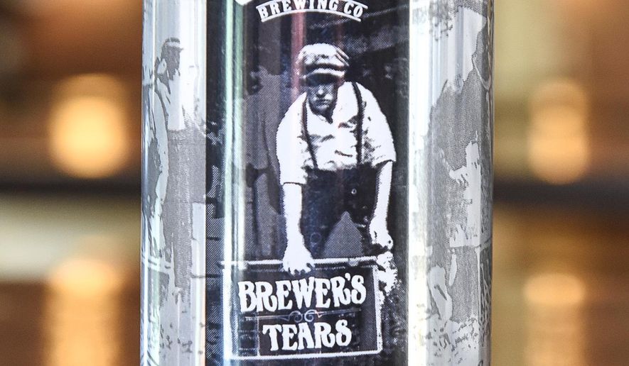 In this Thursday, June 1, 2017 photo, Third Street Brewhouse newest beer dubbed "Brewer's tears" is displayed in Cold Spring, Minn. The pre-prohibition recipe by brewmaster Eugene Hermanutz was recently found in an old file cabinet at the brewery. (Jason Wachter/St. Cloud Times via AP)