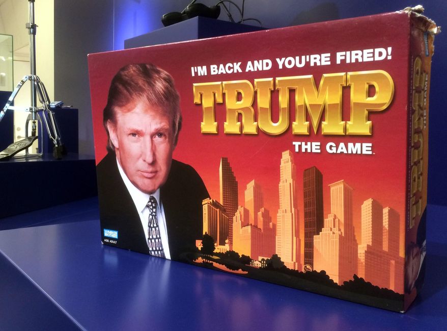 In this photo taken on Thursday, June 1, 2017, the board game ‘Trump: I’m Back And You’re Fired’ is on display at the Museum of Failure in Helsingborg, Sweden. Green Heinz ketchup? Fat-free Pringles? Colgate frozen lasagna? You don't need to be an expert to know they weren't successful. Which is why these creations, with dozens of others, feature in the new Museum of Failure, a wacky parade of rejected products from years gone by. (AP Photo/James Brooks)