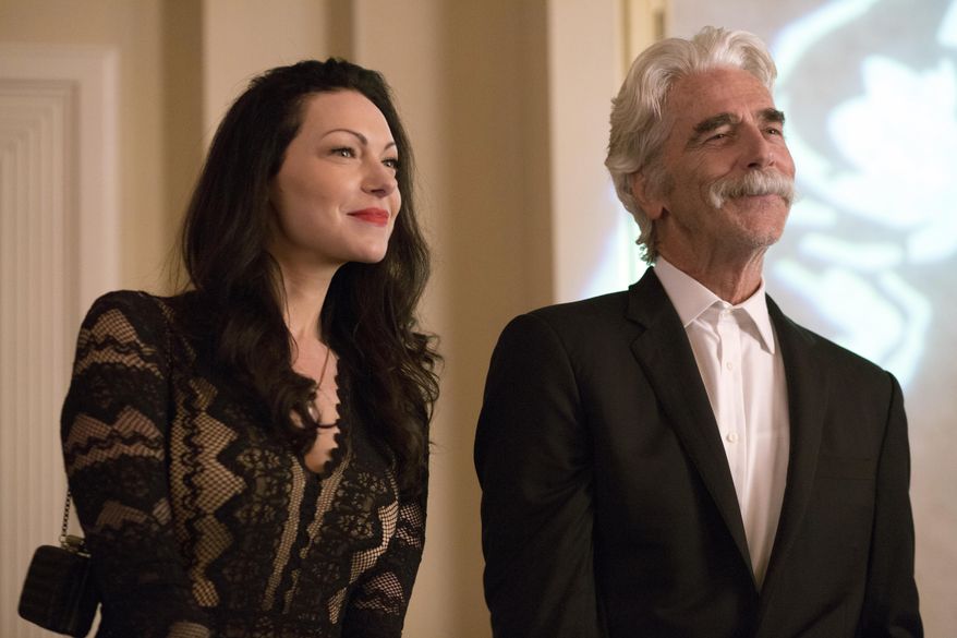 This image released by The Orchard shows Laura Prepon, left, and Sam Elliott in a scene from, "The Hero." (Beth Dubber/The Orchard via AP)