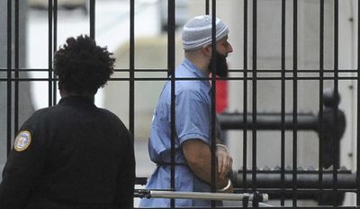 In this Feb. 3, 2016, file photo, Adnan Syed enters Courthouse East in Baltimore prior to a hearing in Baltimore. (Barbara Haddock Taylor/The Baltimore Sun via AP) ** FILE **
