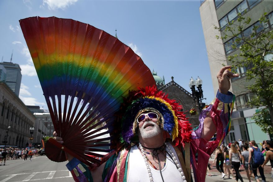 A performer participates in the annual Pride Day Parade in Boston on Saturday, June 10, 2017. Bostonians of all sexual preferences are expected to pack a downtown square for the city's 47th annual parade. (Jonathan Wiggs/The Boston Globe via AP)