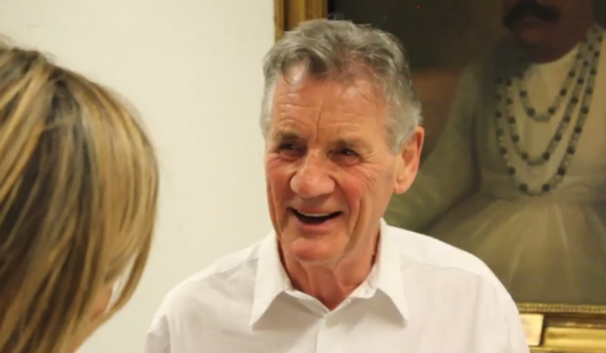 Michael Palin is shown here in a screen capture from a videotaped segment for the BBC regarding the donation of his personal papers to the British Library. (BBC.com) [http://www.bbc.com/news/av/entertainment-arts-40253235/inside-michael-palin-s-monty-python-diaries]