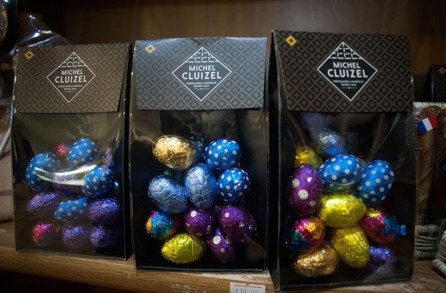 In this undated photo dark chocolate eggs are shown at Michel Cluizel's Chocolatrium in West Berlin, N.J. Nearly all of the recipes made by hand in the French chocolate company's West Berlin factory are dairy-free, many are gluten-free and, with the exception of two pastries — eclairs and macarons — are vegan, according to Jacques Dahan, the president of Michel Cluizel USA. (Jose F. Moreno/Camden Courier-Post via AP)