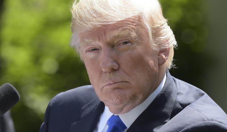 President Donald Trump listens during a news conference in the Rose Garden of the White House in Washington on June 9, 2017. (Associated Press) **FILE**
